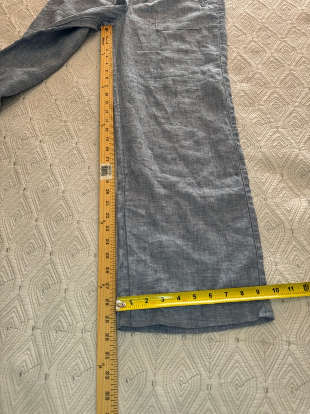 Athleta Cabo Linen Wide Leg Pant Chambray Blue Drawstring Women’s Size 6 - Picture 13 of 15